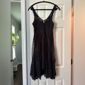 Free People Black Lace Sparkly Dress